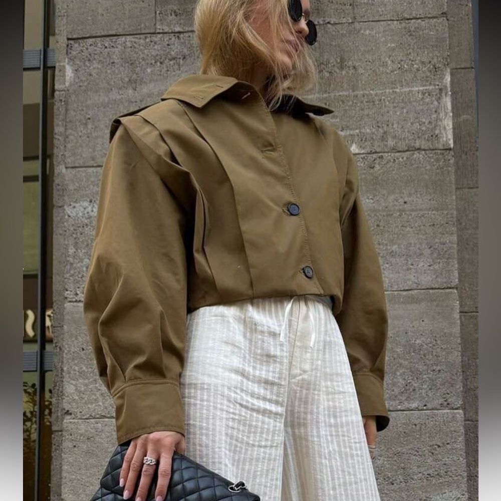 Khaki trench coat jacket